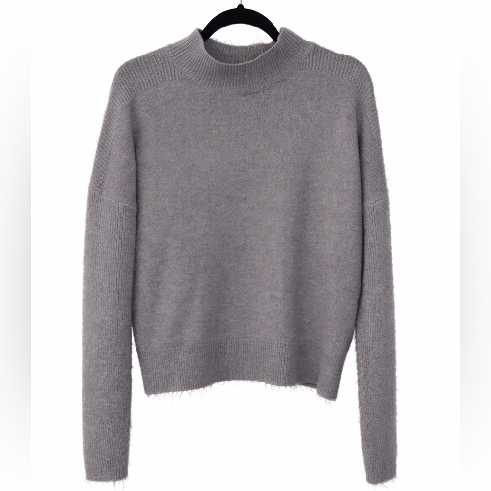 Talbots Heather Gray Mock Neck Sweater